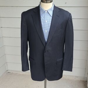 ERMENEGILDO ZEGNA‎ Fit Mila Black Grey Striped Wool 44 R Sport Coat Suit Jacket